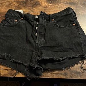 Black Levi Jean shorts